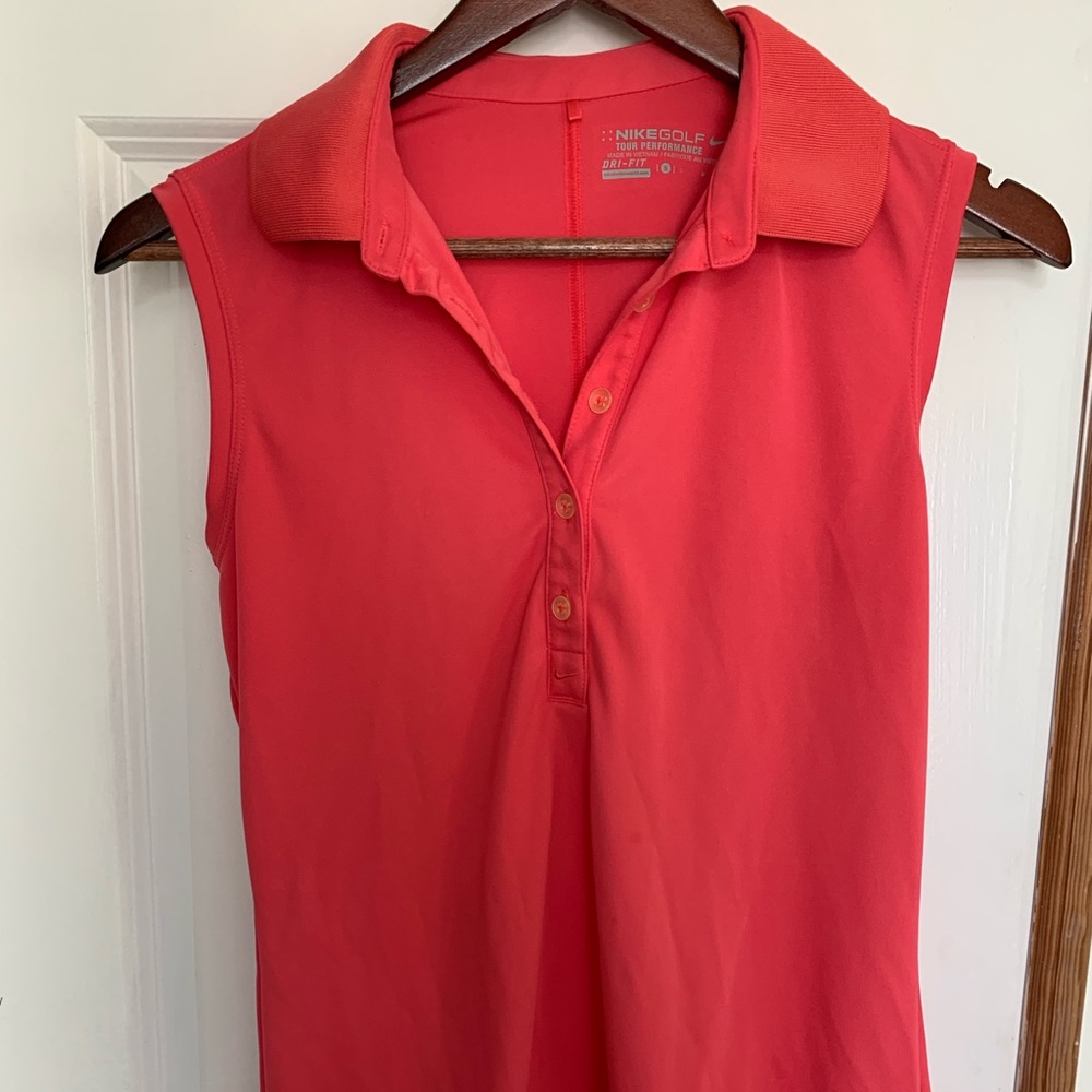 Nike Sleeveless Golf Shirt Size Small Red